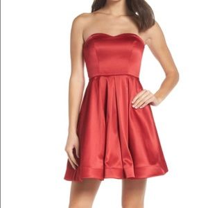 Sequin Hearts Satin Removable strap party dress
